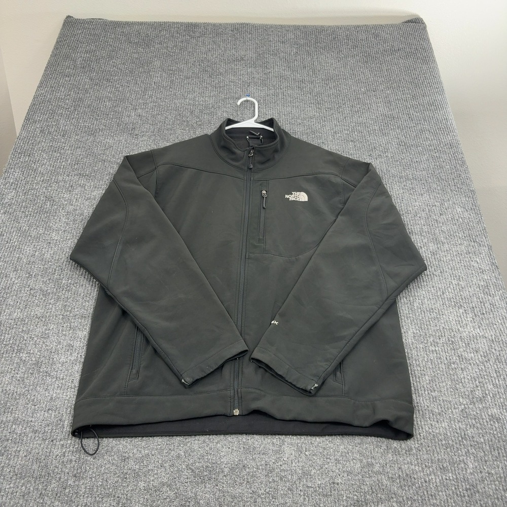 The North Face Softshell Jacket Mens 2XL Black Apex Bionic Full Zip Windproof